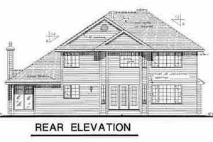Exterior - Rear Elevation for European House Plan #18-237 - 5 bed, 2.5 bath