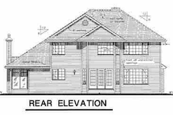 Exterior - Rear Elevation for European House Plan #18-237 - 5 bed, 2.5 bath