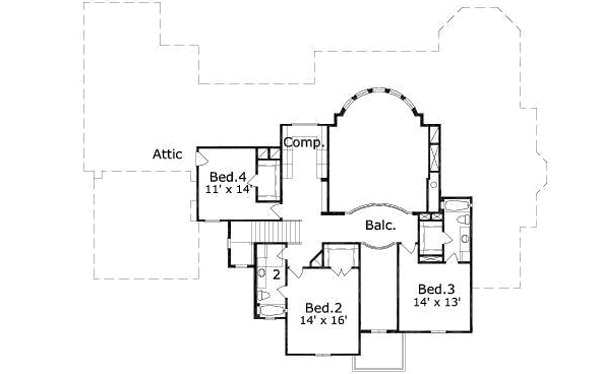 European Floor Plan - Upper Floor Plan #411-195