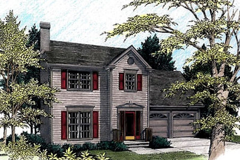 House Plan Design - Colonial Exterior - Front Elevation Plan #56-120