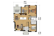 Contemporary Style House Plan - 3 Beds 1 Baths 1436 Sq/Ft Plan #25-4464 