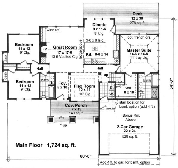 Architectural House Design - Craftsman style house plan, main level floor plan