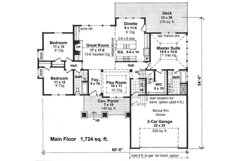 Dream House Plan - Craftsman style house plan, main level floor plan