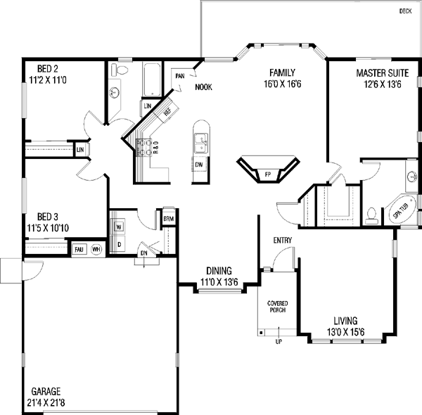 Home Plan - Traditional Floor Plan - Main Floor Plan #60-139