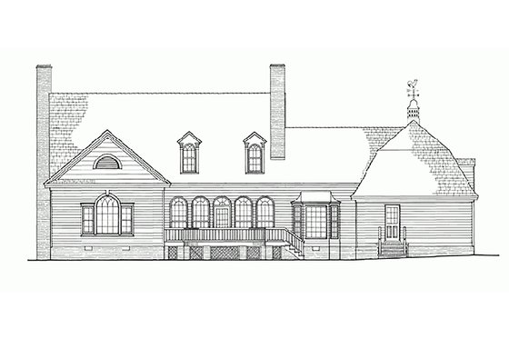 Exterior - Rear Elevation for Country House Plan #137-151 - 4 bed, 3 bath