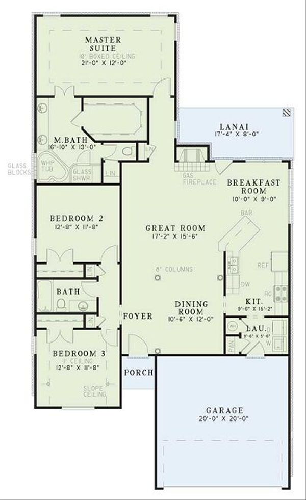 Southern Floor Plan - Main Floor Plan #17-101