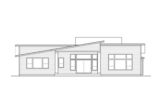 Exterior - Rear Elevation for Contemporary House Plan #124-1257 - 3 bed, 2 bath