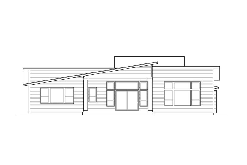 Architectural House Design - Exterior - Rear Elevation for Contemporary House Plan #124-1257 - 3 bed, 2 bath