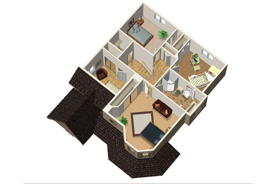 Floor Plan - Upper Floor 1 for Victorian House Plan #25-4689 - 4 bed, 1 bath
