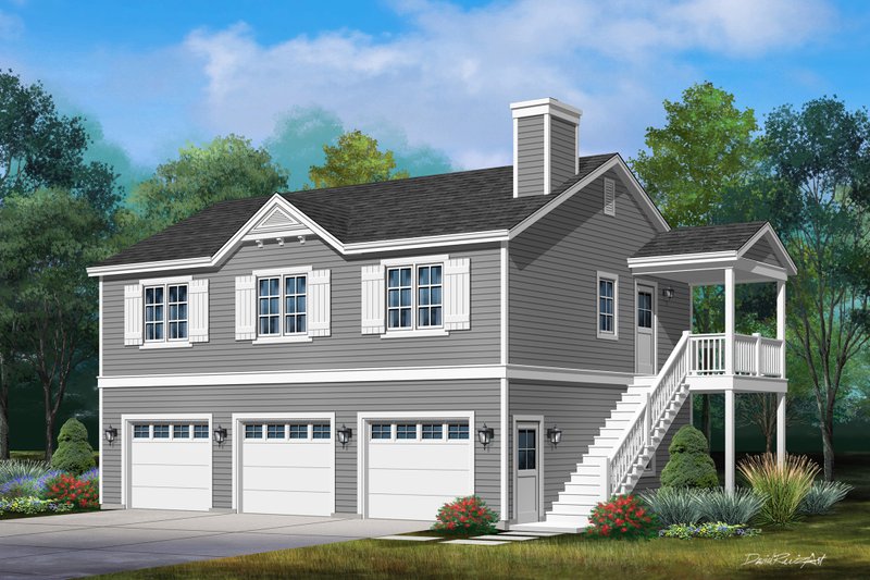 House Blueprint - Country Exterior - Front Elevation Plan #22-612