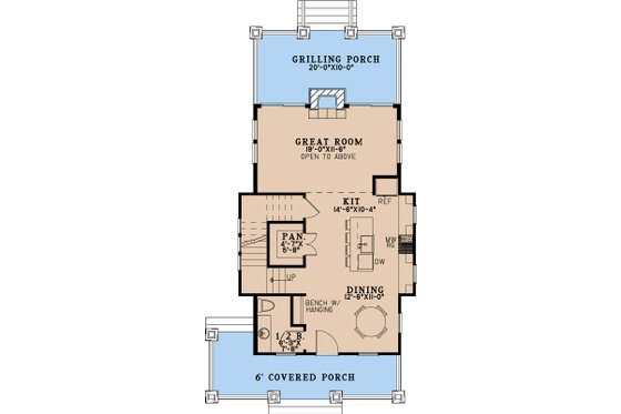 Floor Plan - Main Floor for Cabin House Plan #923-487 - 1 bed, 1.5 bath