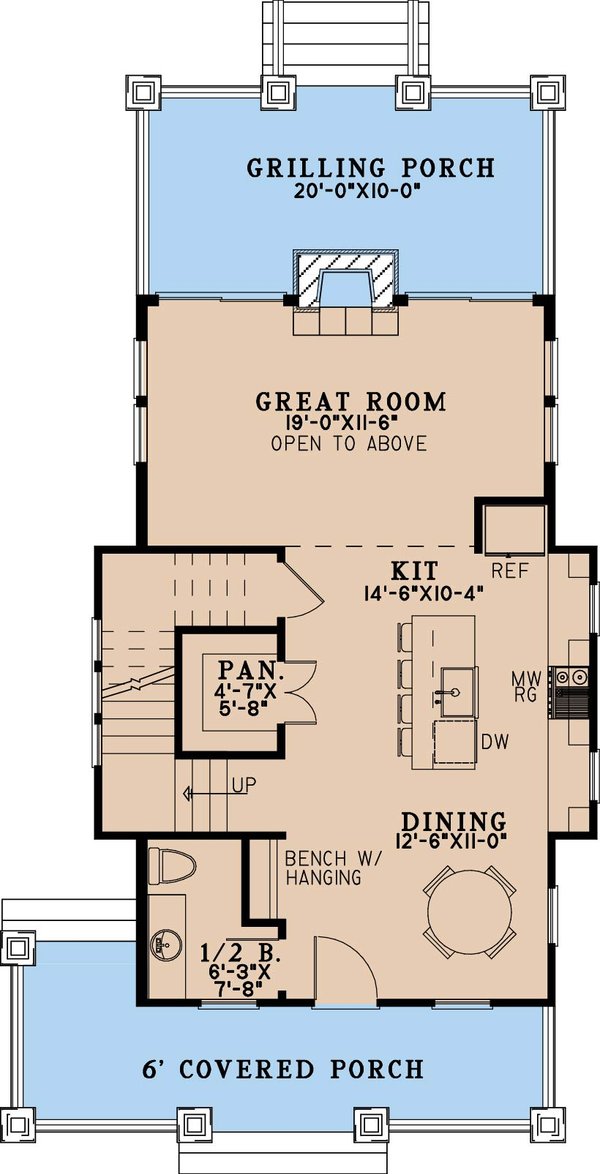 House Blueprint - Cabin Floor Plan - Main Floor Plan #923-487