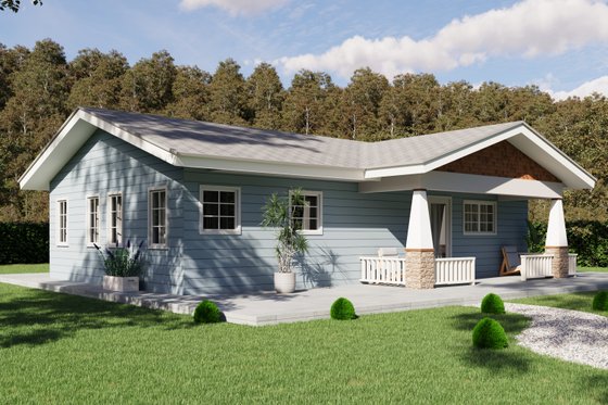 Exterior - Front Elevation 3 for Craftsman House Plan #1106-171 - 2 bed, 1 bath