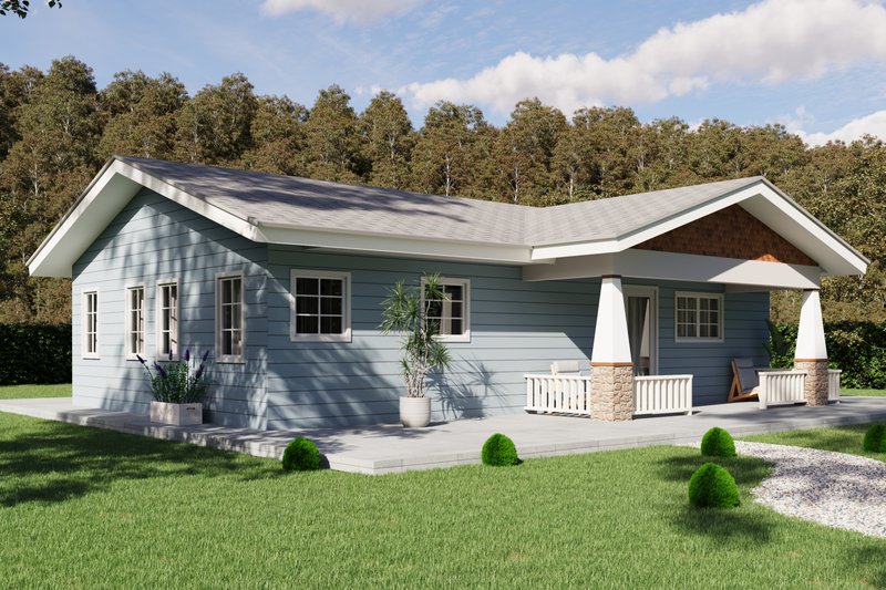 Home Plan - Exterior - Front Elevation 3 for Craftsman House Plan #1106-171 - 2 bed, 1 bath