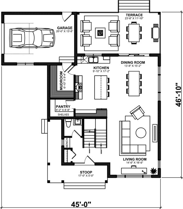 Farmhouse Floor Plan - Main Floor Plan #23-2771