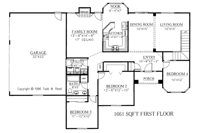 Home Plan - Floor Plan - Main Floor for Country House Plan #437-32 - 4 bed, 2 bath