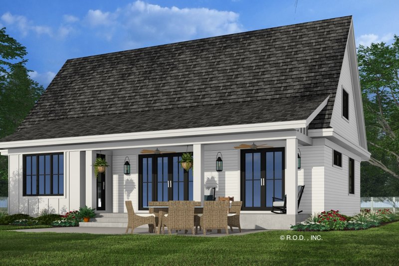 House Blueprint - Exterior - Rear Elevation 2 for Farmhouse House Plan #51-1302 - 3 bed, 3.5 bath