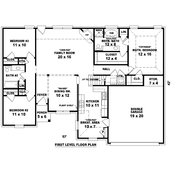 Floor Plan - Main Floor for Traditional House Plan #81-13690 - 3 bed, 2 bath