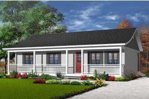 Exterior - Front Elevation 4 for Ranch House Plan #23-857 - 3 bed, 1 bath