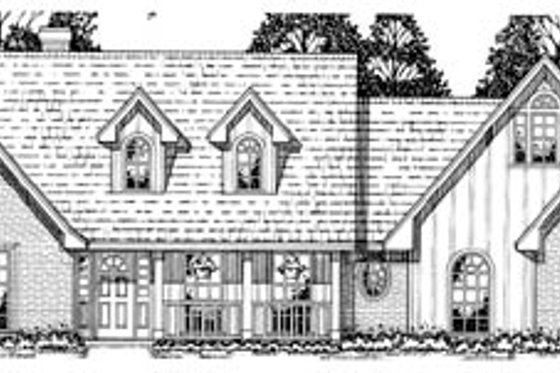 Exterior - Front Elevation for Country House Plan #42-208 - 3 bed, 2 bath
