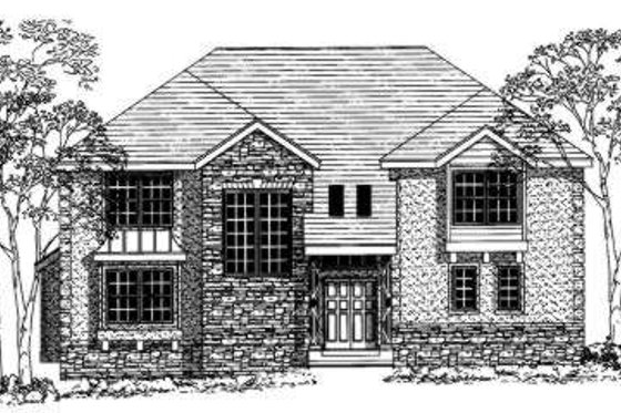 Exterior - Front Elevation for Traditional House Plan #303-313 - 5 bed, 3.5 bath