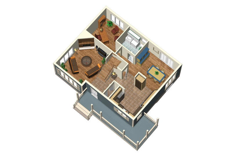 House Design - Floor Plan - Main Floor 1 for Country House Plan #25-4412 - 3 bed, 1 bath