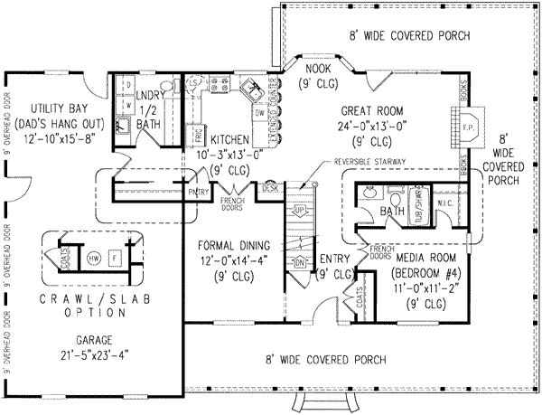 Farmhouse Floor Plan - Main Floor Plan #11-204