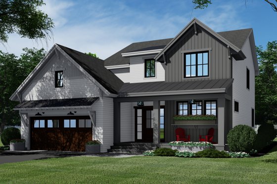 Exterior - Front Elevation 4 for Farmhouse House Plan #51-1191 - 4 bed, 2.5 bath
