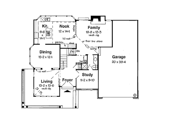 Floor Plan - Main Floor for Traditional House Plan #312-815 - 3 bed, 3 bath