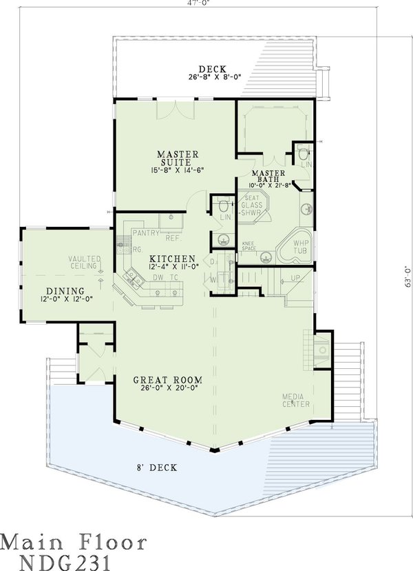 Dream House Plan - Cabin Floor Plan - Main Floor Plan #17-248