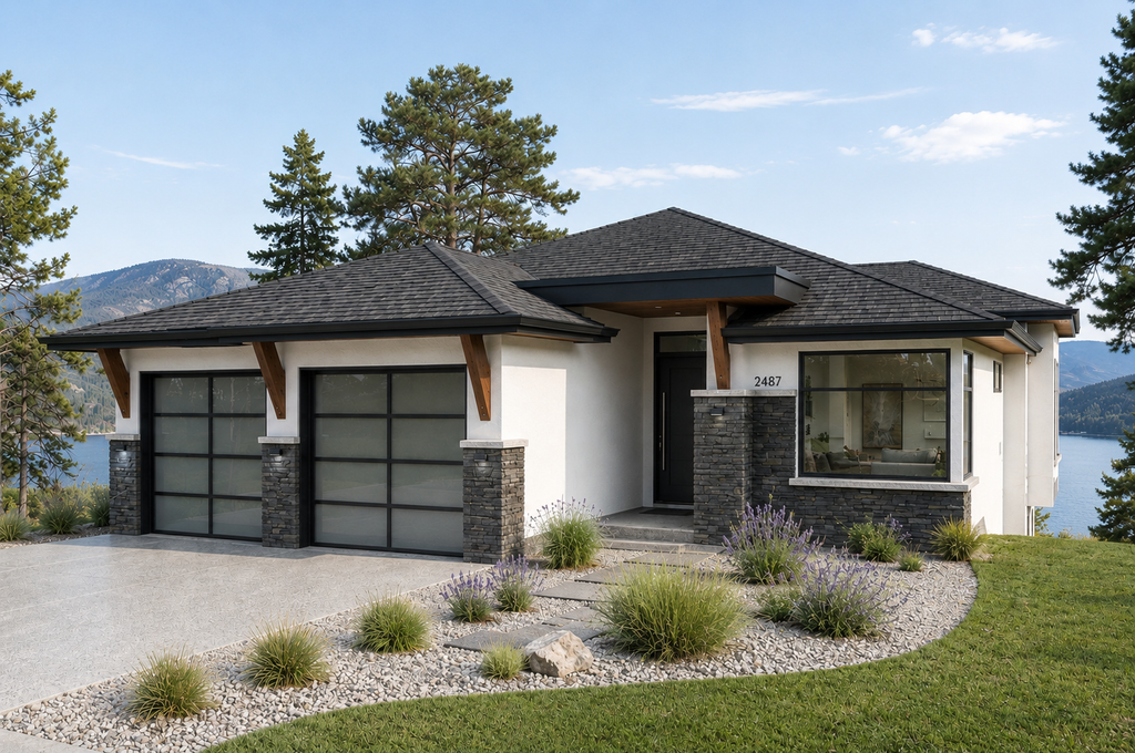 Exterior - Front Elevation 2 for Prairie House Plan #1100-11 - 2 bed, 2 bath