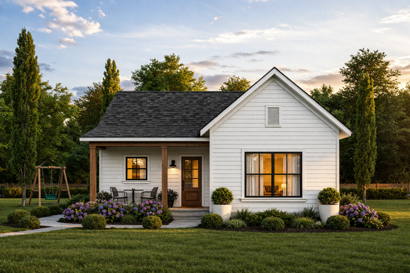 Farmhouse Style House Plan - 1 Beds 1 Baths 1000 Sq/Ft Plan #1117-41 Exterior