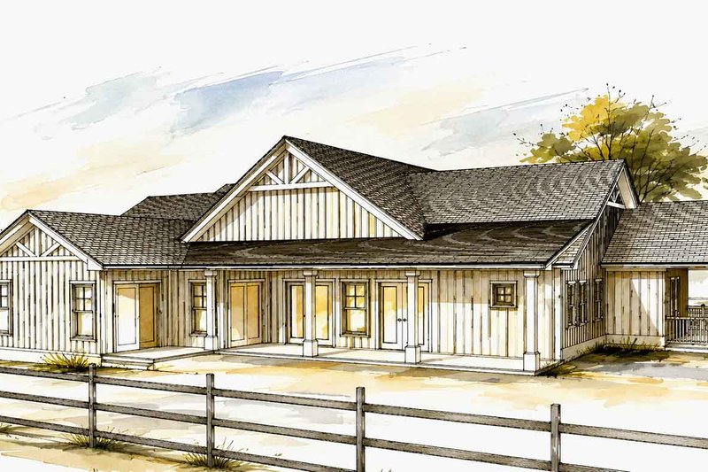 Architectural House Design - Exterior - Rear Elevation for Farmhouse House Plan #1101-67 - 4 bed, 4.5 bath