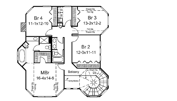 Victorian Floor Plan - Upper Floor Plan #57-548