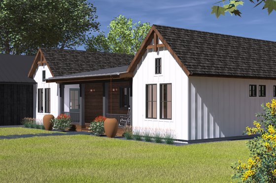 Exterior - Front Elevation for Farmhouse House Plan #933-18 - 3 bed, 2 bath