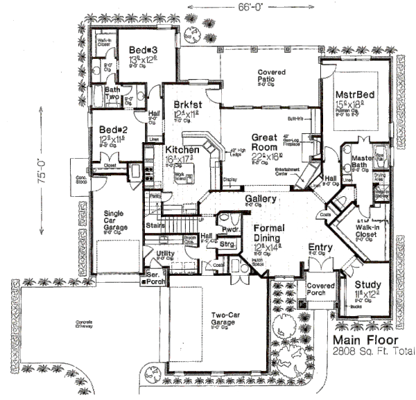 Architectural House Design - Tudor Floor Plan - Main Floor Plan #310-659