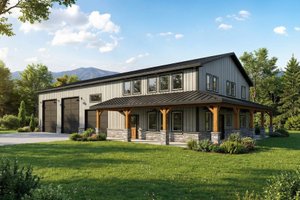 House Design - Barndominium Exterior - Front Elevation Plan #1084-8