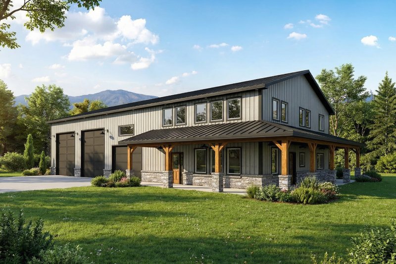 Home Plan - Barndominium Exterior - Front Elevation Plan #1084-8