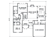 European Style House Plan - 4 Beds 3 Baths 2716 Sq/Ft Plan #67-712 