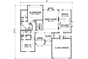 Floor Plan - Main Floor for European House Plan #67-712 - 4 bed, 3 bath