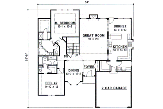 Floor Plan - Main Floor for European House Plan #67-712 - 4 bed, 3 bath