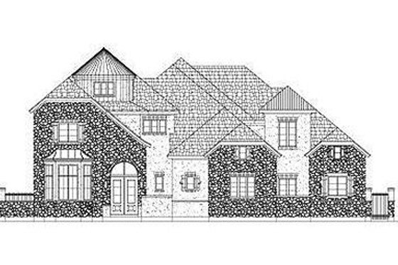Exterior - Front Elevation for European House Plan #411-840 - 4 bed, 4.5 bath