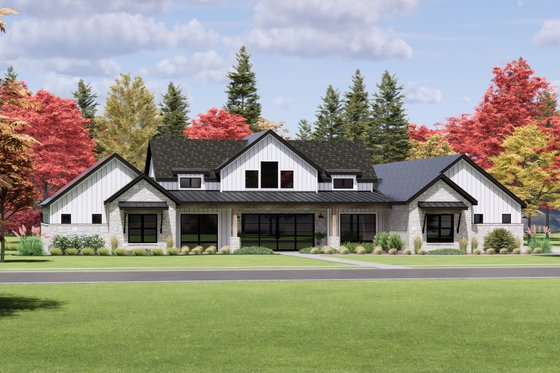 Exterior - Front Elevation 3 for Farmhouse House Plan #1096-32 - 4 bed, 4.5 bath