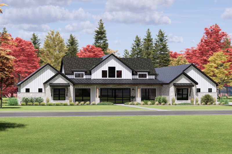 House Design - Exterior - Front Elevation 3 for Farmhouse House Plan #1096-32 - 4 bed, 4.5 bath