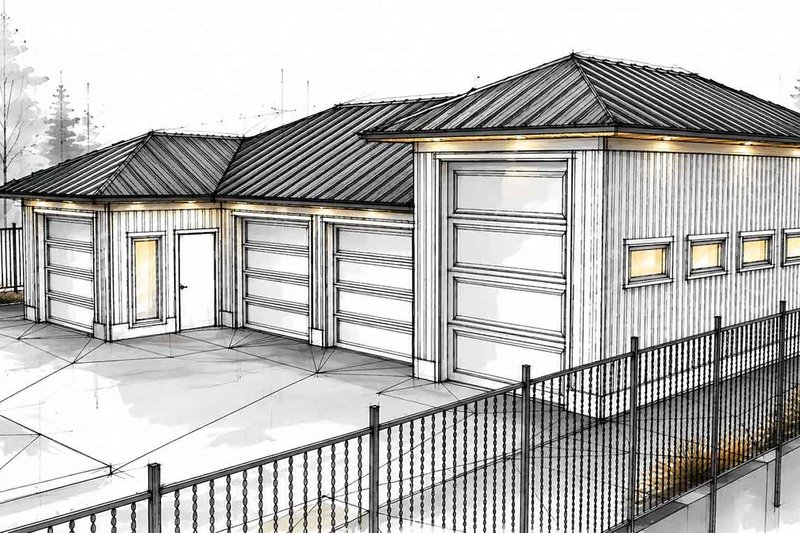 House Blueprint - Exterior - Other Elevation 1 for Farmhouse House Plan #1101-74, 0 bath