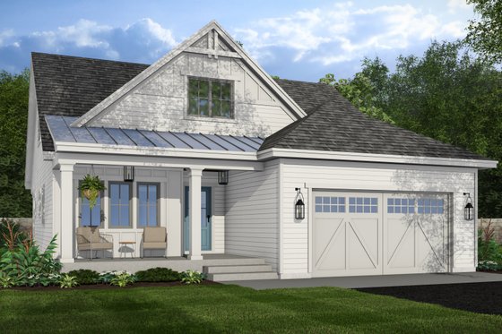 Exterior - Front Elevation 3 for Farmhouse House Plan #51-1404 - 3 bed, 2 bath