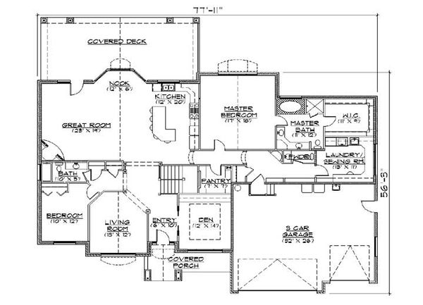 House Design - Traditional Floor Plan - Main Floor Plan #5-317