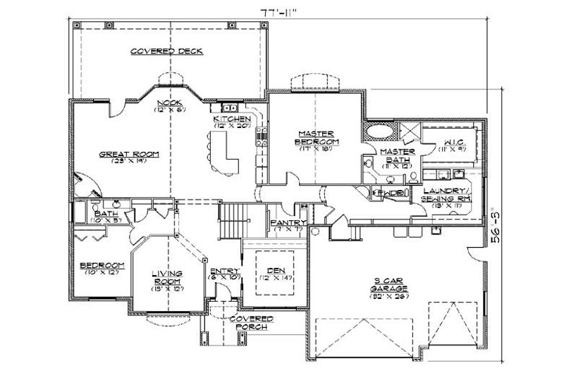 Dream House Plan - Floor Plan - Main Floor for Traditional House Plan #5-317 - 4 bed, 3.5 bath