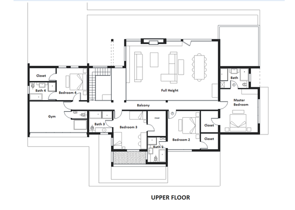 Architectural House Design - Modern Floor Plan - Upper Floor Plan #542-1