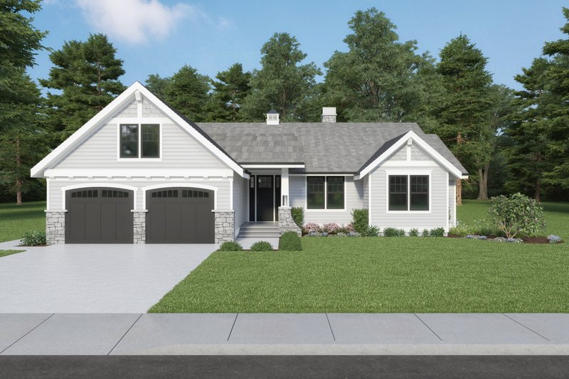 House Blueprint - Craftsman Exterior - Front Elevation Plan #1070-114